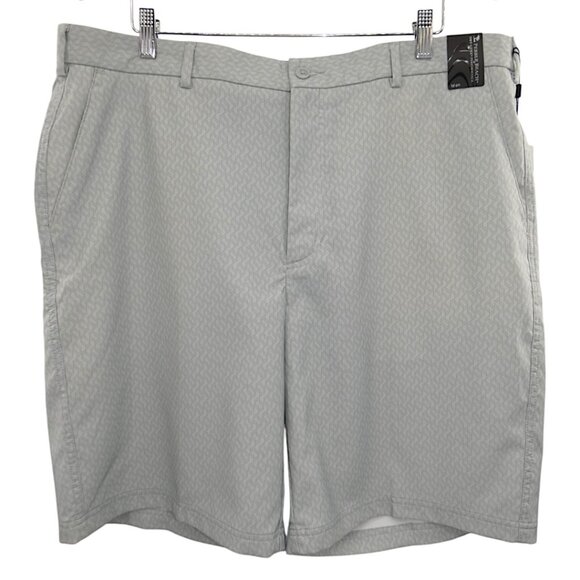 NWT Pebble Beach Golf Shorts Men's Size 40 Gray Geo Dry-Luxe Performance Stretch - Picture 1 of 8